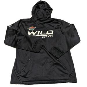 Fanatics Minnesota Wild Hoodie Youth Large Black Sweatshirt Pullover Fleece NHL